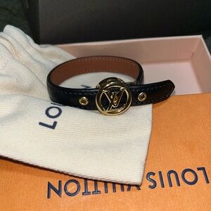 Louis Vuitton Black and Gold Belt